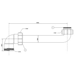 McAlpine Przedłużka do syfonu umywalkowego 5/4"x5/4" 27,5cm HC13-32